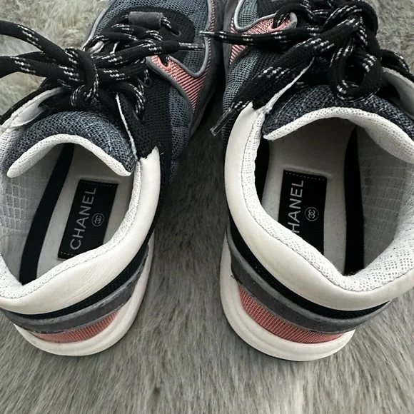 CHANEL Women's Sneakers - Black, Gray, Pink - Picture 7 of 8